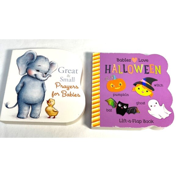 Two Baby Board Books: "Great & Small Prayers For Babies" & "Babies Love Hallowee - Picture 1 of 3